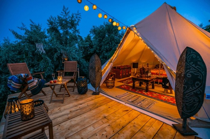 Bell Tent, tienda de campaña estilo tipi para glamping